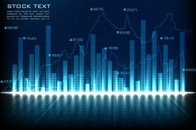 easy to edit vector illustration of financial graph chart