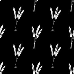 seamless pattern. vector illustration. agriculture wheat background vector icon illustration design. white silhouette on black background.