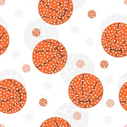 seamless pattern with basketball. abstract vector background.