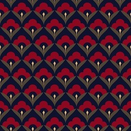 japan wave pattern ditzy floral motif. tiny flowers on a navy blue all over design. decorative print for fabric, apparel textile, wrapping paper. retro oriental minimal ornament vector graphic.