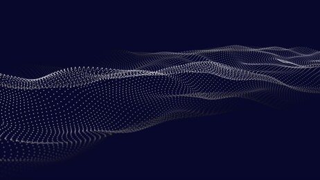 wave of particles. futuristic point wave. vector illustration. abstract background with a dynamic wave. wave 3d