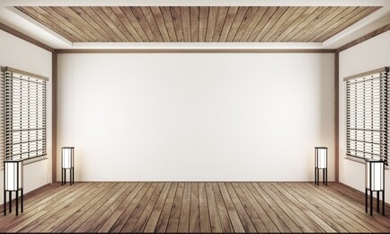indoor empty room japan style. 3d rendering