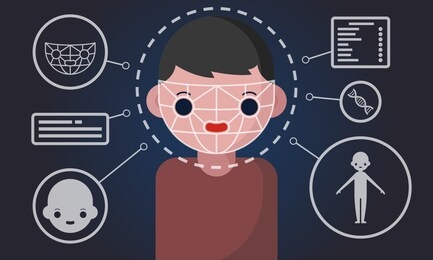 facial detection and recognition system - vector illustration