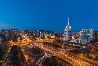 beijing skyline night scene (fuxingmen)