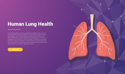 human lung template banner design with free space for text - vector