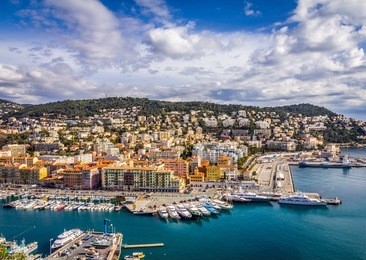 view of the harbour from the castle hill, nice, france