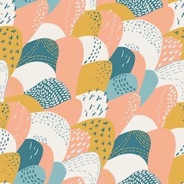 vector seamless pattern with boho ornamental mountains. hills, haystacks in the north style