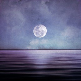 calm sea in the night