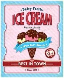 vintage ice cream poster design