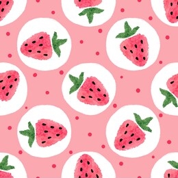 seamless strawberry pattern. vector dotted background.