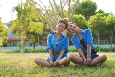 portrait of girlfriends having fun outside