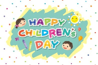 happy children's day theme poster, background, illustration