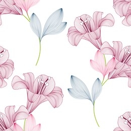 seamless abstract floral background with lily flowers. vector element for decor.