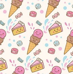 ice cream kawaii background