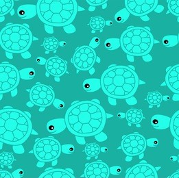 funny sea seamless pattern illustration with turtles