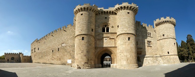 rhodes island, greece, a symbol of rhodes, of the famous knights grand master palace (also known as castello) in the medieval town of rhodes, a must-visit museum of rhodes