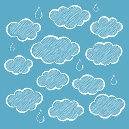 sketched rainy cloudy
