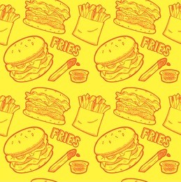 fast food wrapping paper pattern