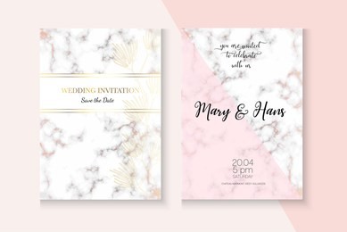 luxury marble rose gold wedding invitation. simple foil package. polygon border set. cosmetics, music party, new year vector layout. marble rose gold texture wedding invitation card poster
