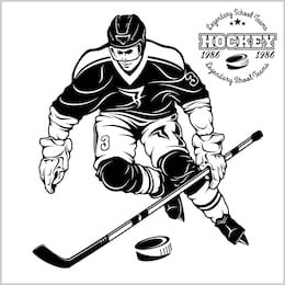ice hockey player vector illustration - isolated on white