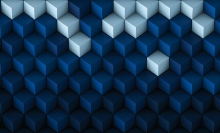 blue cubes background 3d rendering