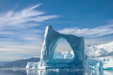 arch iceberg in greenland