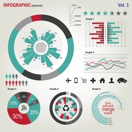 flat design infographics elements set 