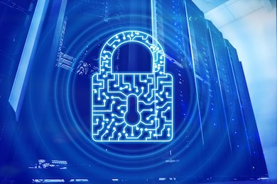 cyber security lock icon information privacy data protection internet and technology concept.