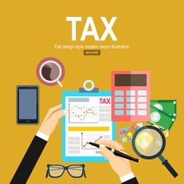 pay tax taxes money icon income taxation currency calculating 