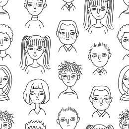 seamless pattern with people avatars
