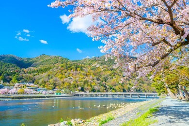 togetsukyo bridge in arashiyama kyoto japan
