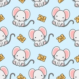 cute mouse and cheese seamless pattern background