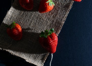 strawberry on a dark background