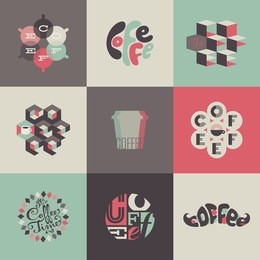 coffee emblems and labels. set of design elements