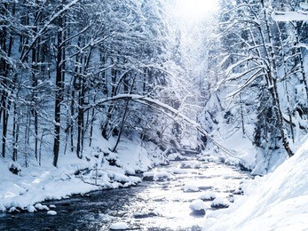 winter landscape in breitachklamm bavaria