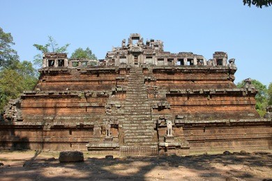 the palace of phimeanakas in angkor thom, siemreap, khmer republic