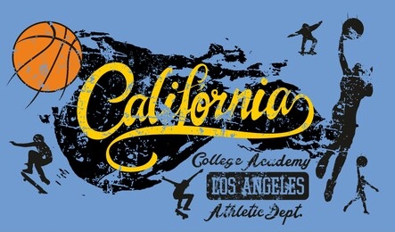 college basketball graphic design vector art