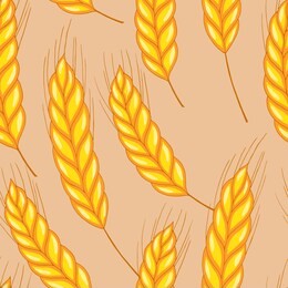 seamless pattern, picture of wheat, stems with grains