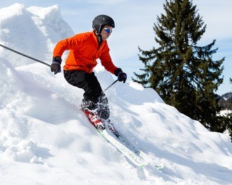 freeskier in a downhill