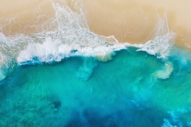coast as a background from top view. turquoise water background from top view. summer seascape from air. nusa penida island, indonesia. travel - image