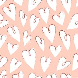 seamless pattern background with cute hearts. doodle hand drawn illustration. ready-to-print design template. 
