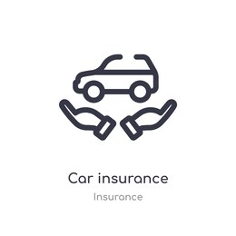 car insurance outline icon. isolated line vector illustration from insurance collection. editable thin stroke car insurance icon on white background