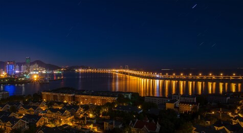 liaoning dalian xinghai square night view