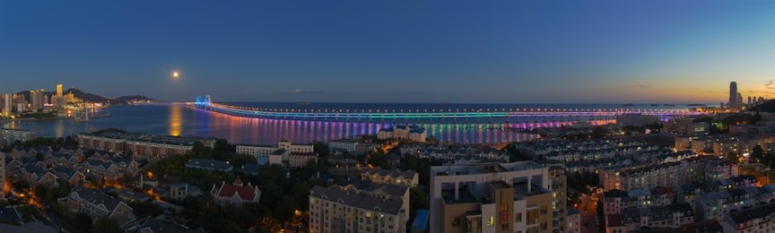 liaoning dalian xinghai square night view