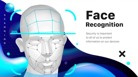 face identification technology. face recognition page. realistic 3d vector illustration eps10