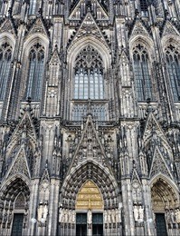 the cathedral of cologne. detail from facade
