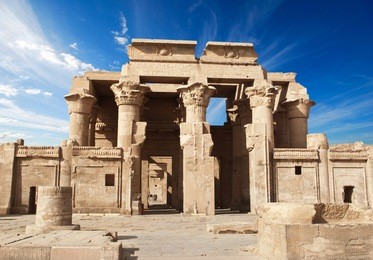ruins of the temple of kom ombo, egypt