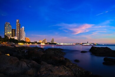 twilight time landscape of pattaya city in thailand
