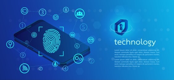 security background with lock. finger-print scanning.abstract digital conceptual technology. computer technology website internet web.infographics. 