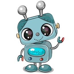 cute cartoon robot isolated on a white background